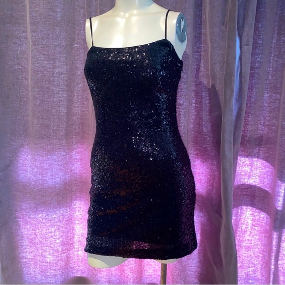 Soprano black sequin mini dress size small - Picture 2 of 8